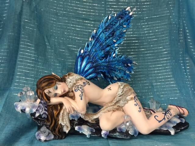 Enchanted Crystal Slumber Fairy Figurine - Mystical Fairy Sculpture, Fantasy Decor, Magical Winged Nymph, Ethereal Home Accent Mystical Gift-Osiris Craftworks