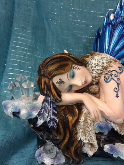 Enchanted Crystal Slumber Fairy Figurine - Mystical Fairy Sculpture, Fantasy Decor, Magical Winged Nymph, Ethereal Home Accent Mystical Gift-Osiris Craftworks