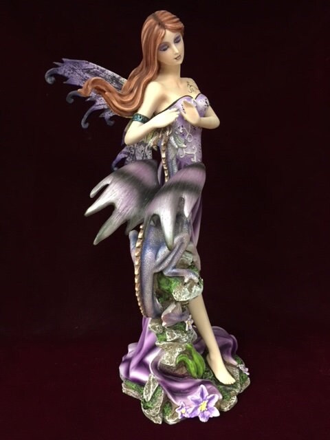 Enchanted Fairy and Dragon Companion Statue - Majestic Fantasy Resin Figurine for Collectors and Home Decor-Osiris Craftworks