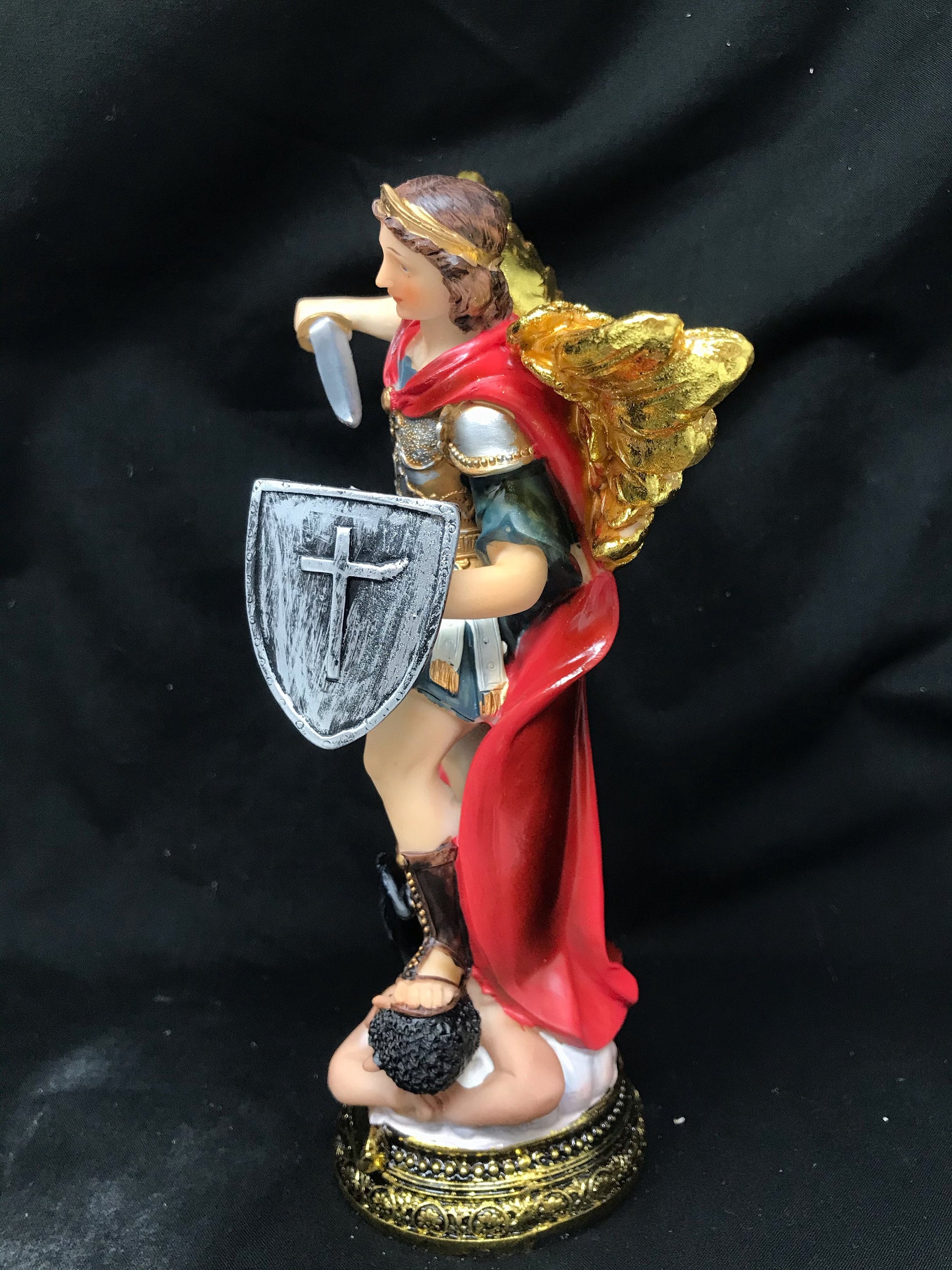 St. Michael Archangel Resin Statue, 23cm – Protector Guardian Angel Figurine, Inspirational Religious Decor, Spiritual Warfare Art Piece-Osiris Craftworks