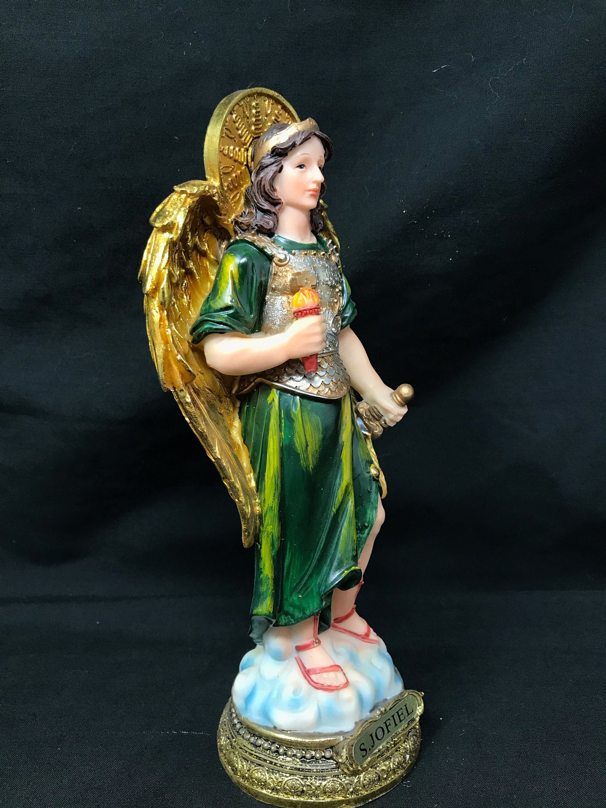 Resplendent Archangel Jophiel Figurine , Hand-Painted Resin, Patron Saint of Artists and Illumination, Spiritual Decor, Angelic Statue-Osiris Craftworks