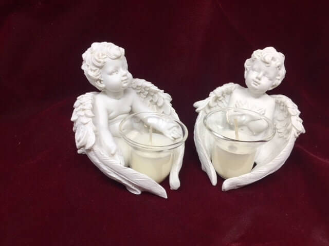 Pair of Cherubs Praying Candle Holders-Osiris Craftworks