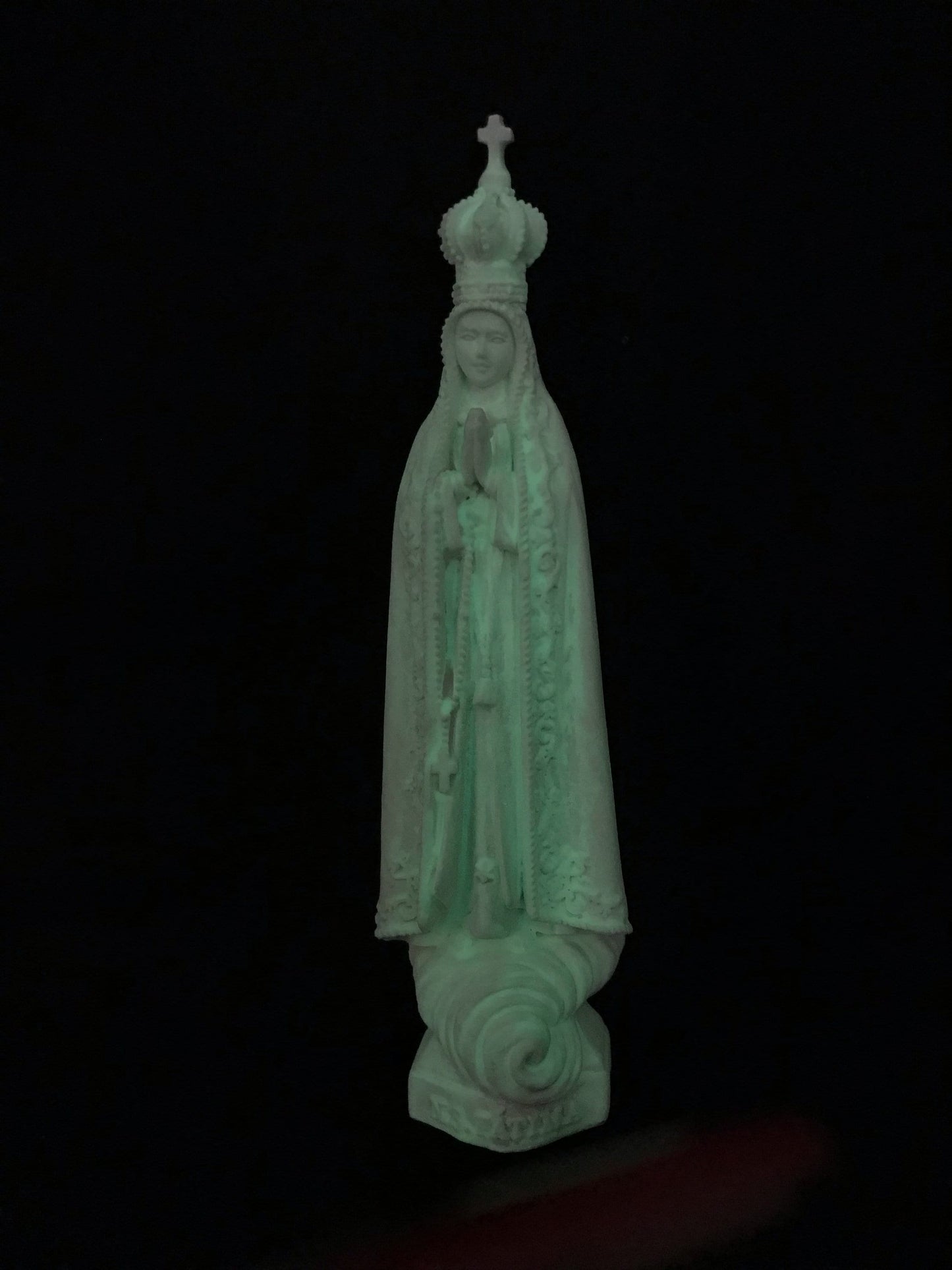 Luminous Our Lady of Fatima Statue - Glow in the Dark Virgin Mary Figurine, 15cm Spiritual Night Light, Religious Room Decor, Christian Gift-Osiris Craftworks