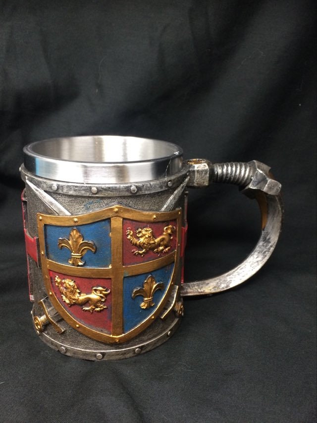 Medieval Style Templar Tankard Beer Glass Stein Crusader Table Decoration-Osiris Craftworks