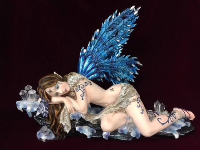 Enchanted Crystal Slumber Fairy Figurine - Mystical Fairy Sculpture, Fantasy Decor, Magical Winged Nymph, Ethereal Home Accent Mystical Gift-Osiris Craftworks