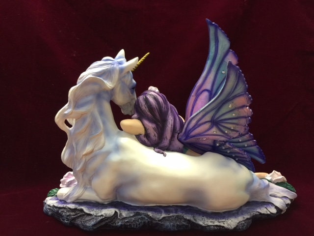 Large Fairy and Unicorn Companion Sculpture Statue Mythical Creatures Figure-Osiris Craftworks