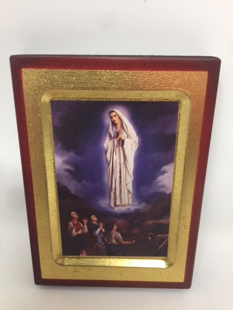 Our Lady of Fatima Virgin Mary Icon Style Religious Wall Plaque Decor-Osiris Craftworks