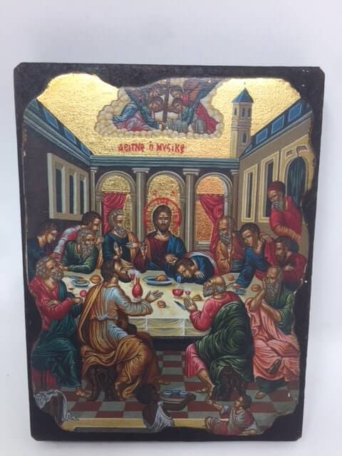 The Last Supper Hanging Icon (12.5cm x 9.5cm) - Spiritual Wall Decor Capturing Jesus Christ's Final Meal & His Disciples-Osiris Craftworks