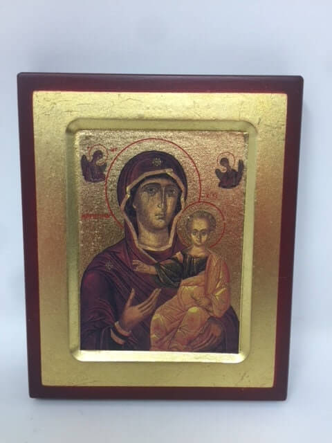 Virgin Mary and Baby Jesus Icon (11.5cm X 14cm) - Sacred Religious Wall Plaque for Home & Chapel Decor-Osiris Craftworks