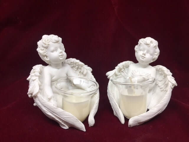 Pair of Cherubs Praying Candle Holders-Osiris Craftworks