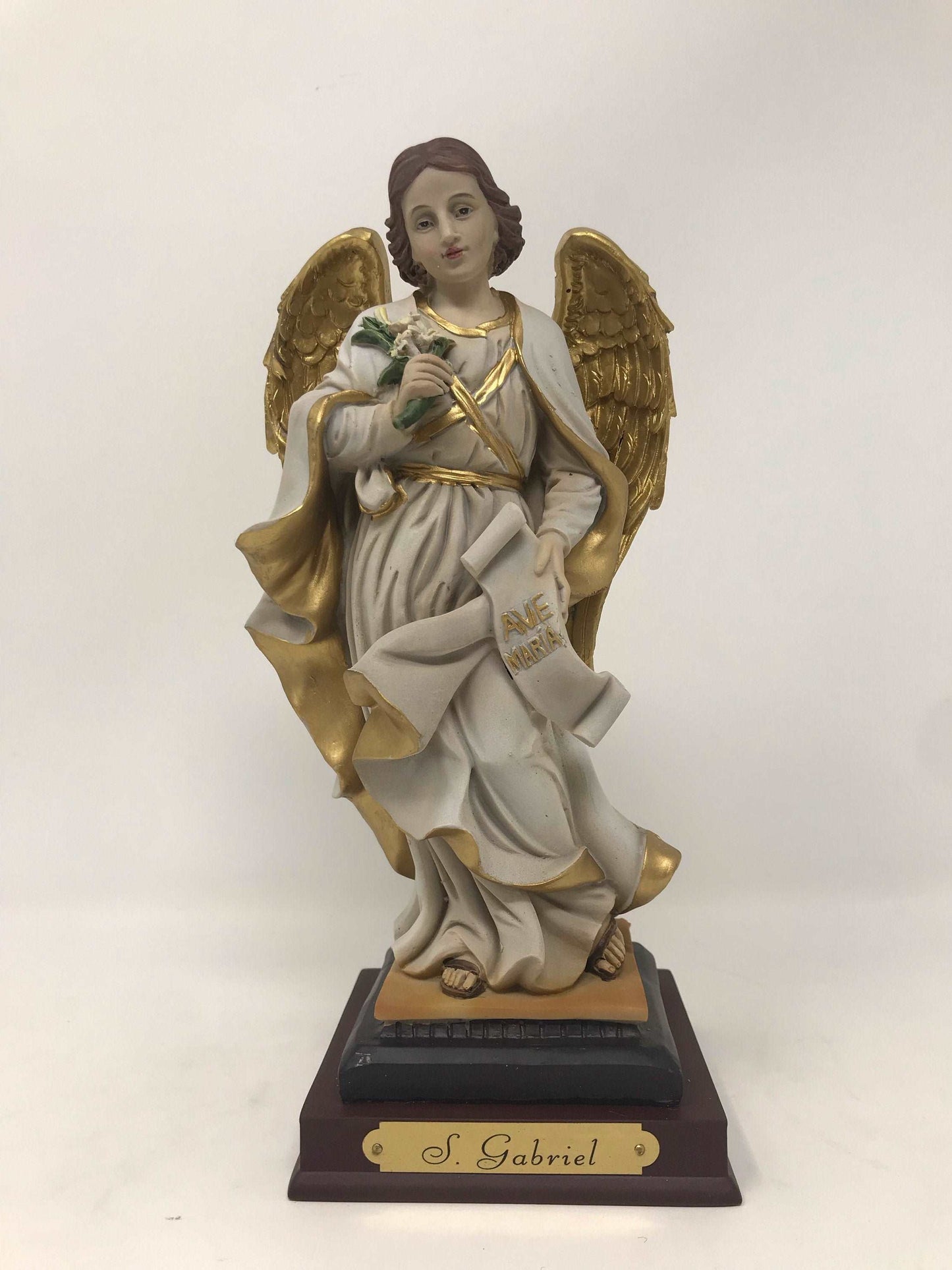 Archangel Gabriel Statue - Messenger of God, Resin Angel Figurine, Religious Sculpture, Inspirational Christian Decor, Spiritual Guardian-Osiris Craftworks