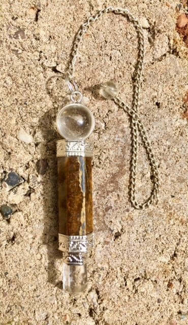 Baguette en œil de tigre Puissante pendule en cristal Reiki guérison chakra