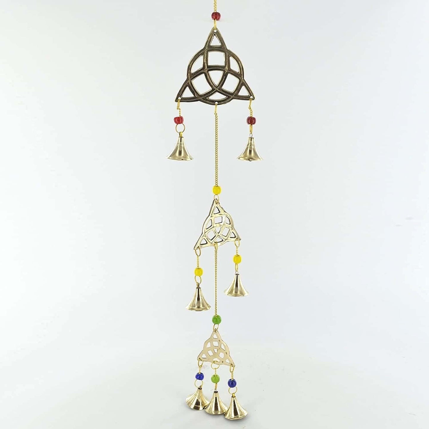 Triquetra Brass Windchime Pagan Garden Ornament Wiccan Celtic Decoration-Osiris Craftworks