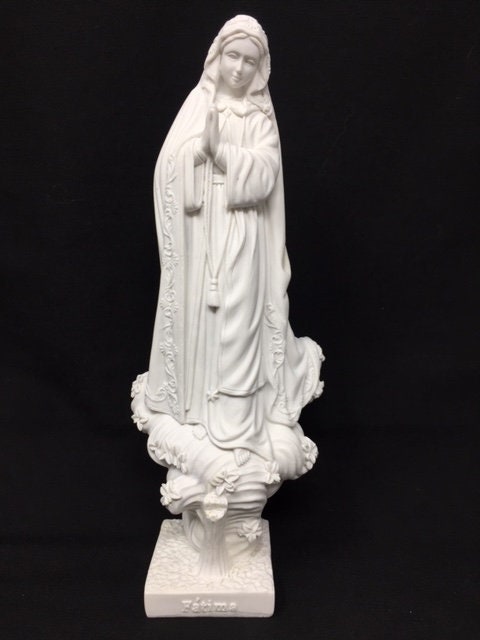 Statue de Notre-Dame sereine de Fatima | Figurine religieuse | Décoration inspirante | Art spirituel | Cadeau catholique