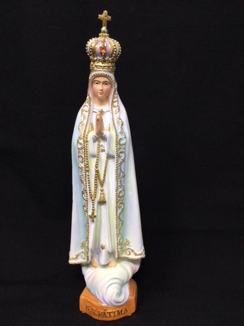 Luminous Our Lady of Fatima Statue, Glow in the Dark Blessed Virgin Mary, Religious Figurine Spiritual Christian Decor Holy Mother Sculpture-Osiris Craftworks