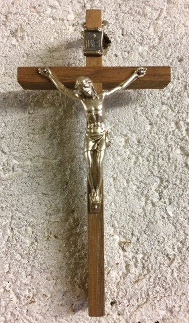 Savior's Embrace: 13cm Jesus Christ Crucifix - Handmade Wood Cross for Spiritual Reflection-Osiris Craftworks