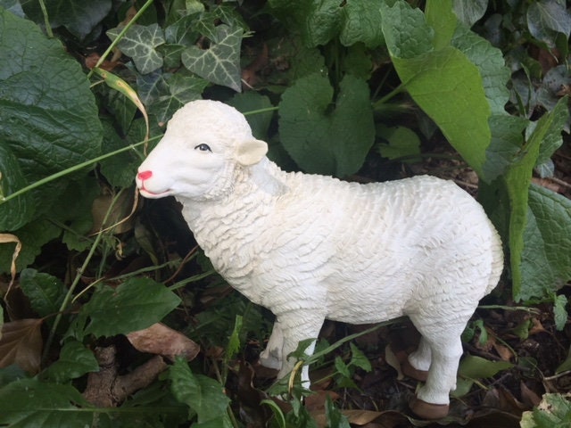 Small Sheep Figurine Statue Lamb Garden Ornament Farm Lawn Decoration Patio-Osiris Craftworks