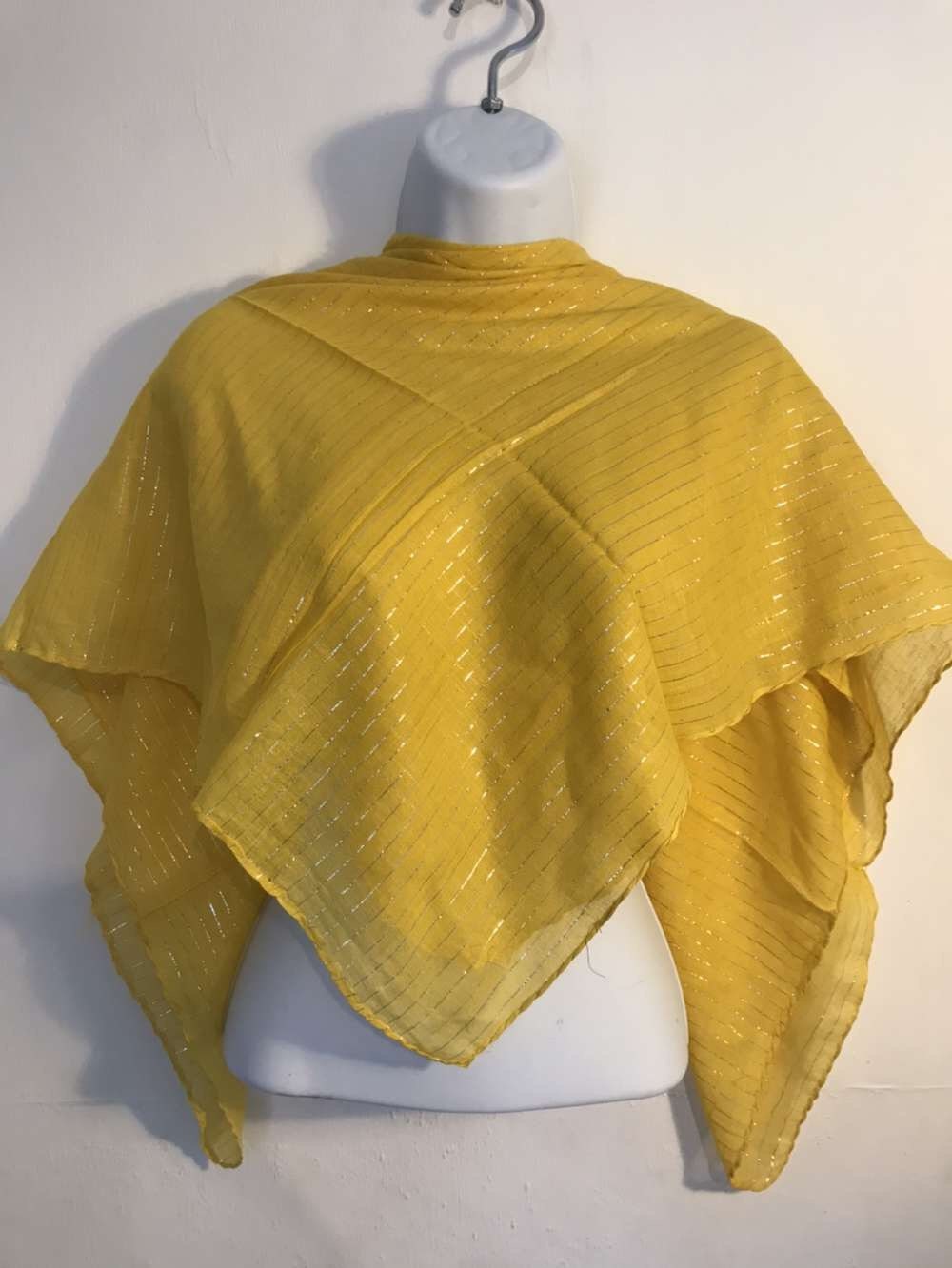 Sunny Elegance Rayon Scarf – Luminous Yellow Wrap with Textured Weave, Versatile Fashion Accessory (100x100 cm)-Osiris Craftworks