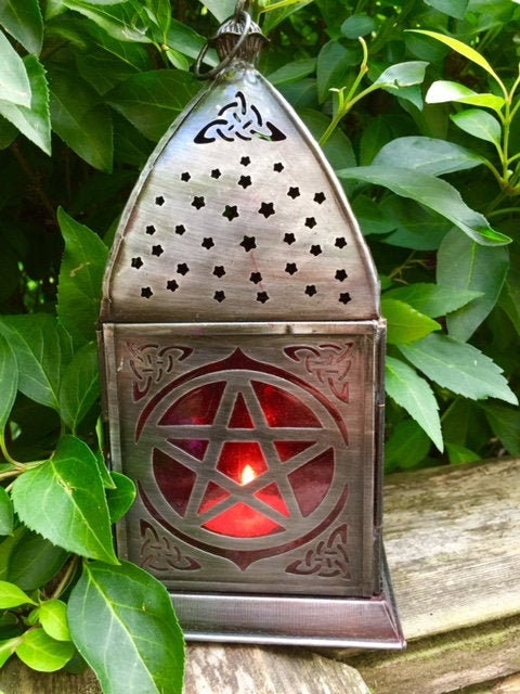 Moroccan Style Pentagram Lantern Tealight Holder Candle Home Ornament Lighting Wiccan Pagan Altar Decor-Osiris Craftworks