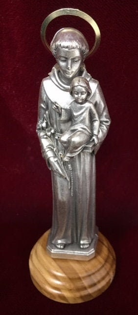 Blessed St. Anthony and Baby Jesus Ornament Figurine, a Symbol of Faith and Divine Protection-Osiris Craftworks