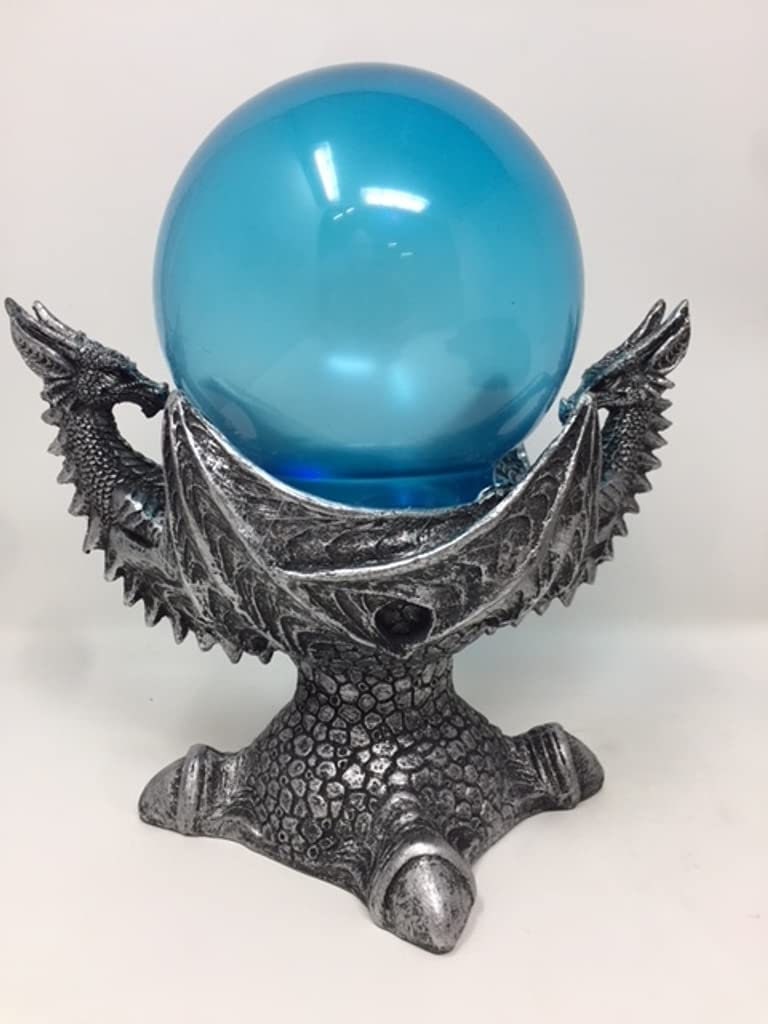 Enchanted LED Dragon & Crystal Sphere Mystical Light-Up Resin Figurine, Fantasy Home Decor, Magical Orb Display