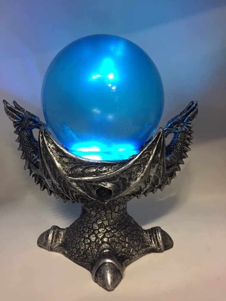 Enchanted LED Dragon & Crystal Sphere Mystical Light-Up Resin Figurine, Fantasy Home Decor, Magical Orb Display