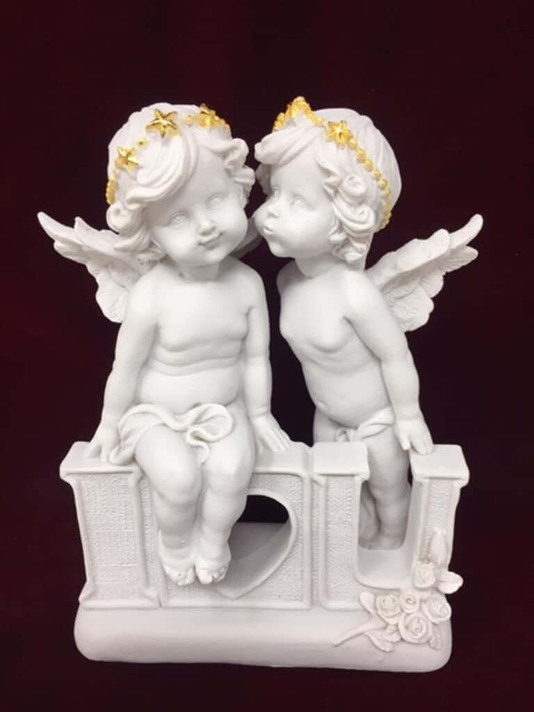 Guardian Angel Figurine Cupid Cherubs Statue Ornament I Love You Sculpture-Osiris Craftworks