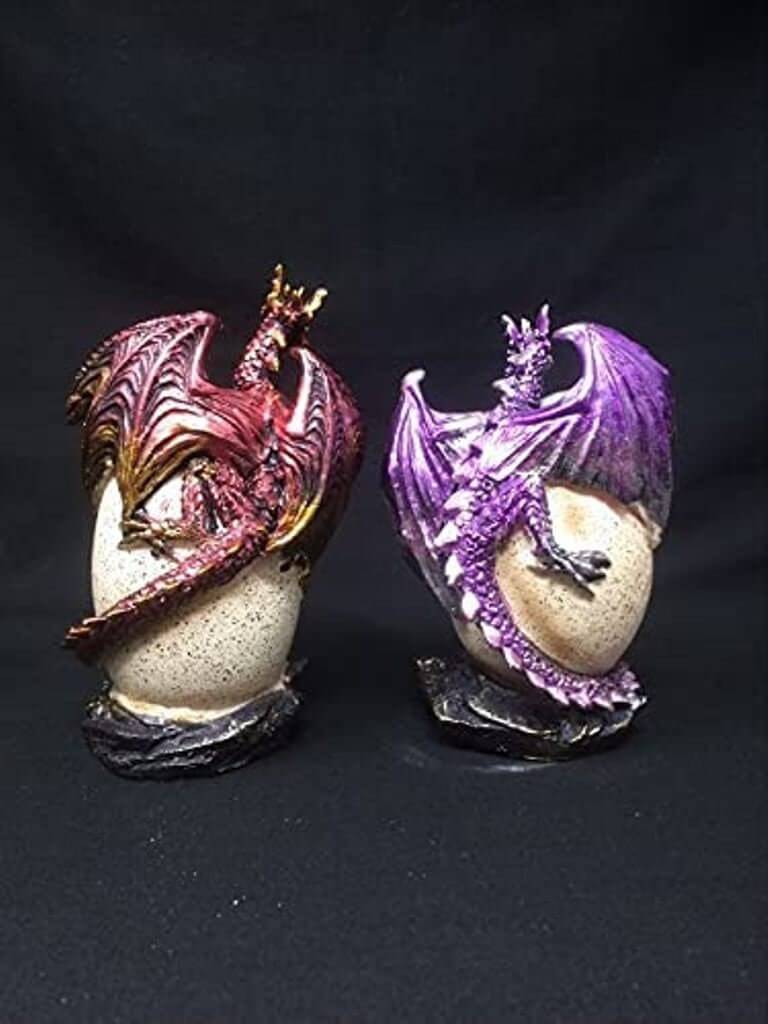 Pair of Dragons Guarding Egg LED Light Sculpture Statue Dragon Collection Figurine Ornament-Osiris Craftworks