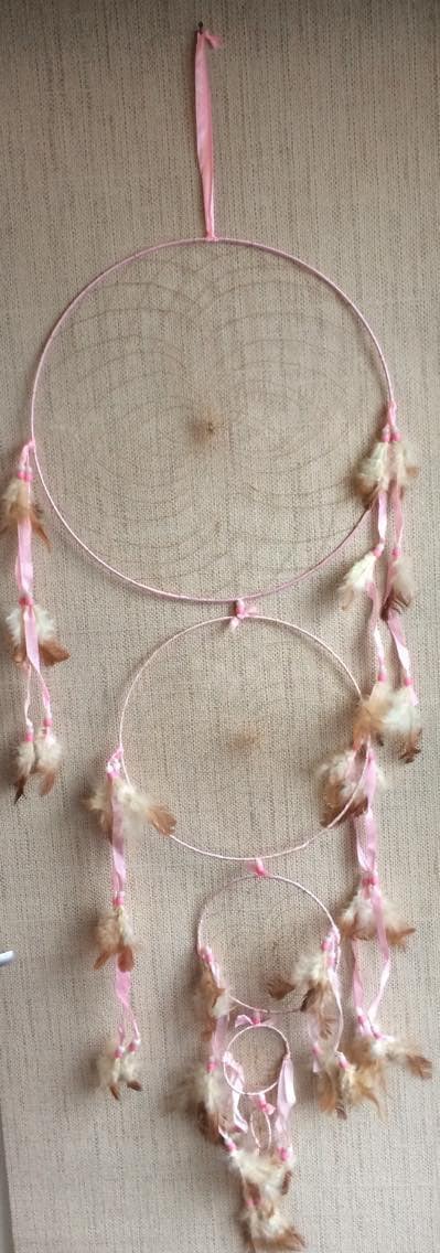 Large Native American Style Dream Catcher for Bedroom Wall Hanging Decorations Ornaments Craft Pink