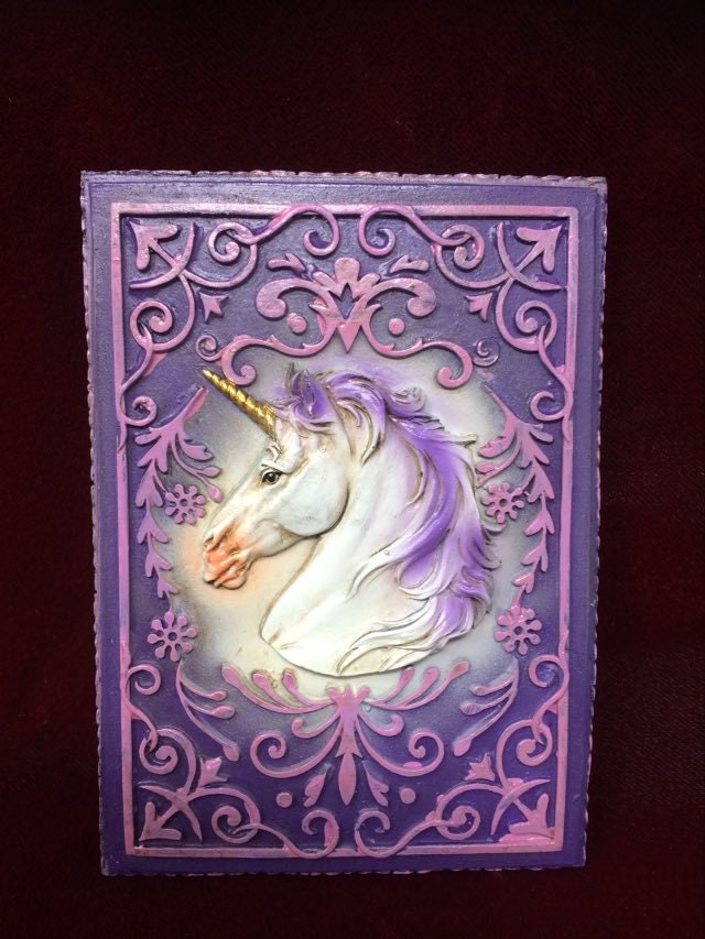 Enchanted Unicorn Trinket Box - Majestic Purple Resin Jewellery Holder, Ornate Keepsake Container