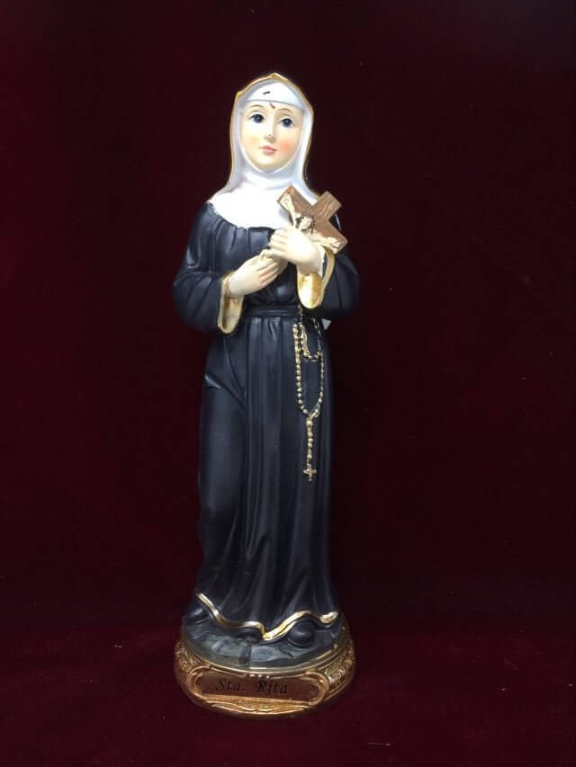 Saint Rita Resin Statue Patron Saint of Lost Causes, Detailed Religious Figurine, Spiritual Decor, Inspirational Catholic Figure-Osiris Craftworks