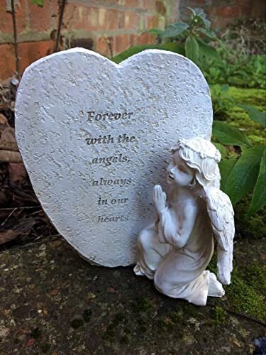 Memorial Angel Plaque Garden Ornament, Angelic Graveside Tribute, Peaceful Angel Sculpture Heartfelt Sympathy Gift, Everlasting Memory Decor-Osiris Craftworks