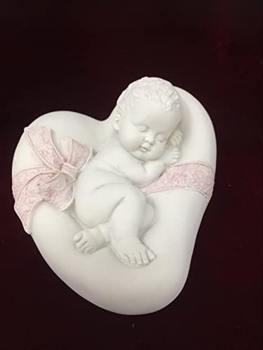 Beautiful Peaceful Baby Resting on Heart Angel Cherub Ornament A Present for Expecting Couples-Osiris Craftworks