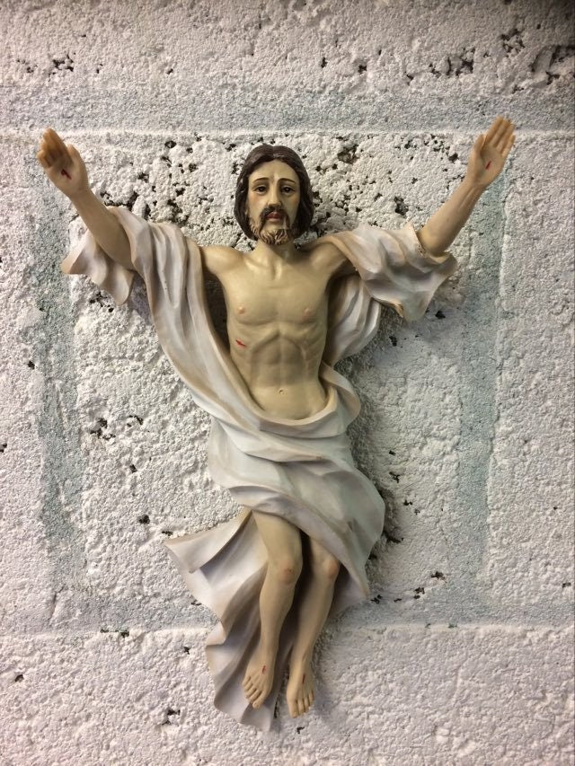 Risen Jesus Christ Resin Plaque Religious Wall Ornament Easter for Home or Chapel-Osiris Craftworks