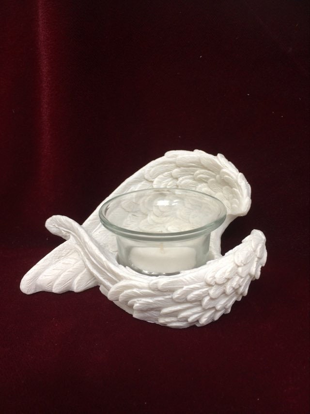 Handcrafted Angel Wing Tea Light Holder: Spiritual Candle Decor for Home & Gifts-Osiris Craftworks