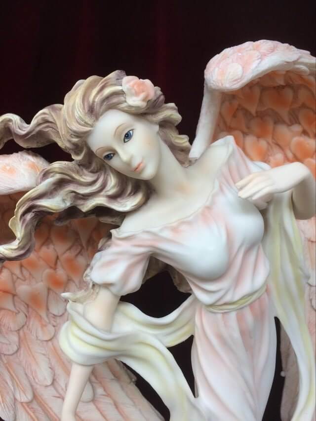 Guardian Angel with Child Statue, Large Mythical Figurine, Spiritual Sculpture Protective Angel Decor, Fantasy Figurine Resin Angel Art-Osiris Craftworks