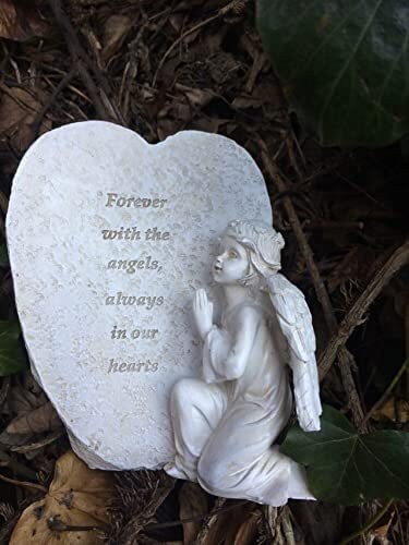 Memorial Angel Plaque Garden Ornament, Angelic Graveside Tribute, Peaceful Angel Sculpture Heartfelt Sympathy Gift, Everlasting Memory Decor-Osiris Craftworks