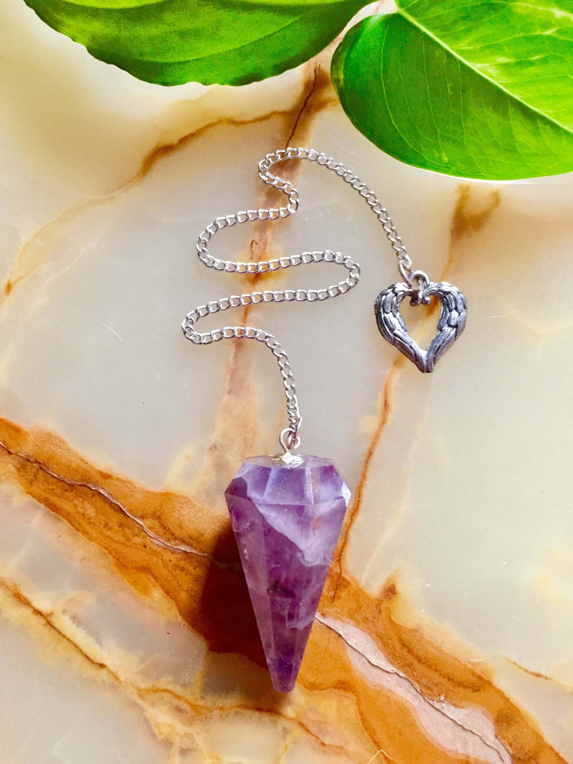 Amethyst Guardian Angel Powerful Pendulum Crystal Reiki Healing Chakra Fortune Telling Dowser-Osiris Craftworks