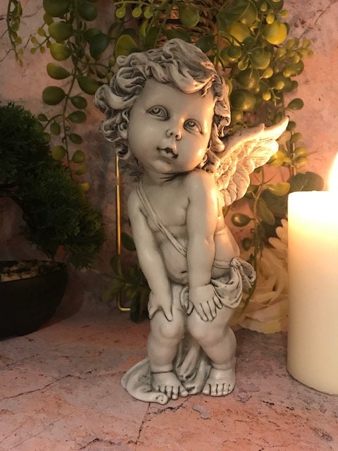 Guardian Angel Figurine Cherub Statue Resin Grave or Garden Ornament Sculpture Statue Graveside Figure-Osiris Craftworks