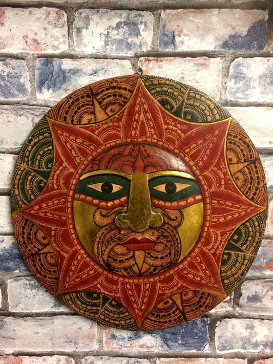 Intricately Carved Bali Art Wall Mask - Handmade Wooden Wall Decor for Home or Office Space