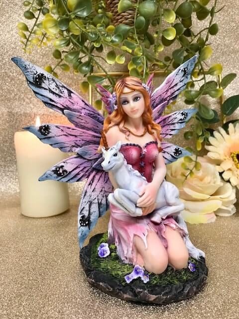 Mystical Faerie with Unicorn Companion Figurine - Enchanting Fairy and Mythical Creature Resin Statue for Whimsical Decor-Osiris Craftworks