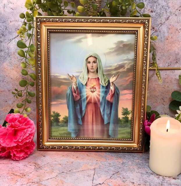 Laminated Framed Picture The Immaculate Heart of Mary Christianity Religious-Osiris Craftworks