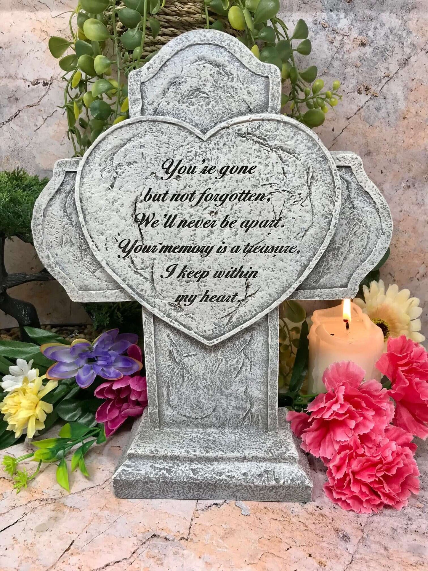 You Are Gone But Not Forgotten" - Resin Memorial Plaque - 32cm - Tribute Garden Decor - Heartfelt Sympathy Gift - Remembrance Stone-Osiris Craftworks