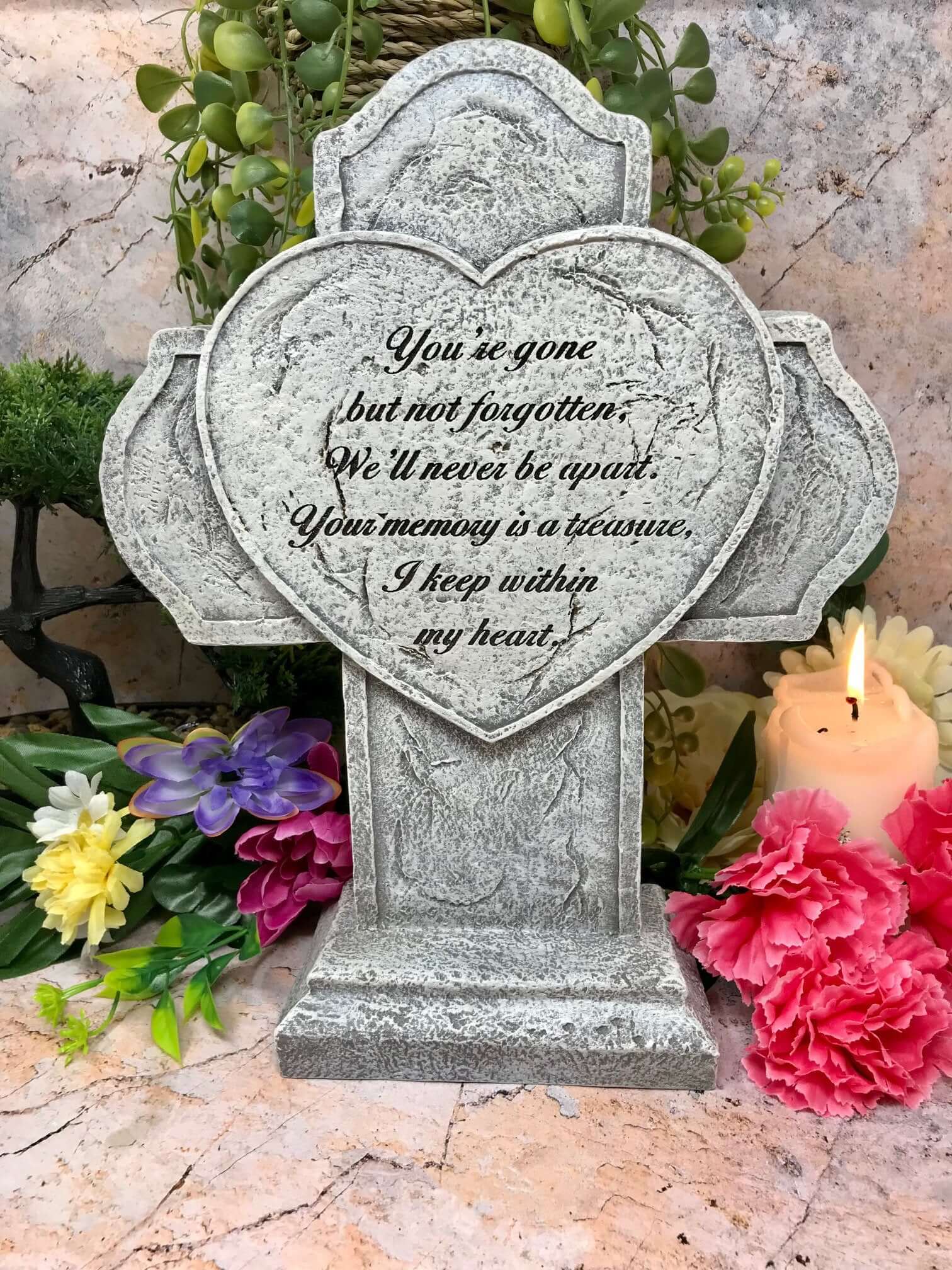 You Are Gone But Not Forgotten" - Resin Memorial Plaque - 32cm - Tribute Garden Decor - Heartfelt Sympathy Gift - Remembrance Stone-Osiris Craftworks