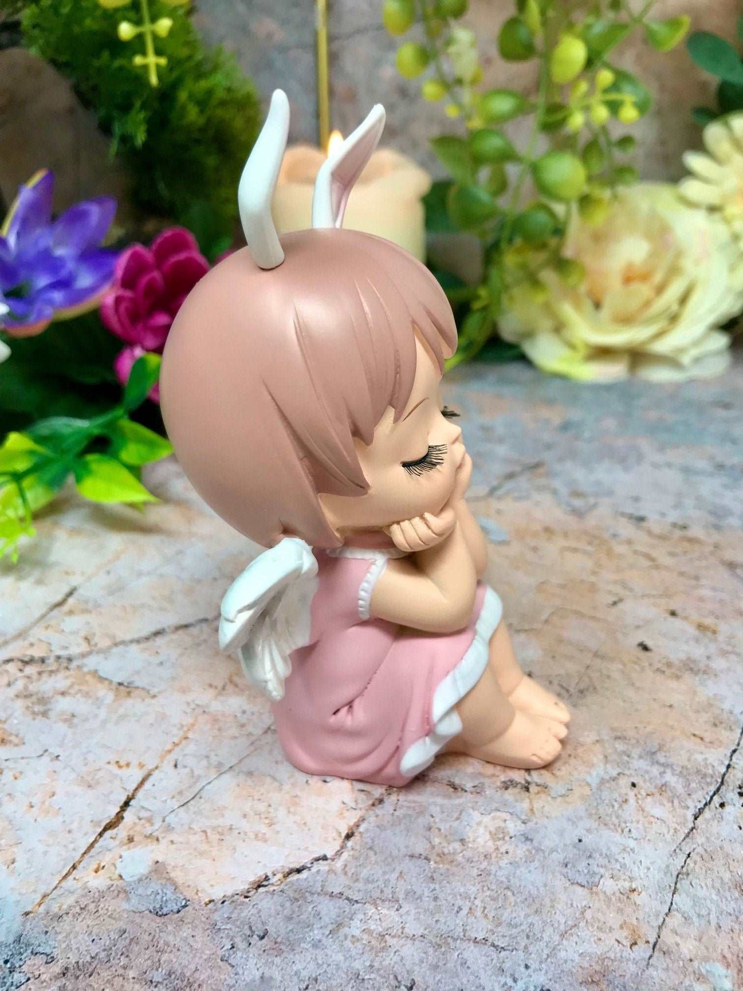 Adorable Peaceful Angel Baby Girl Resting Sculpture Angels Collection Figurine Fantasy-Osiris Craftworks