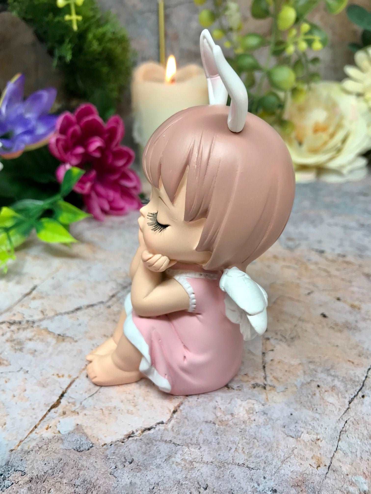 Adorable Peaceful Angel Baby Girl Resting Sculpture Angels Collection Figurine Fantasy-Osiris Craftworks