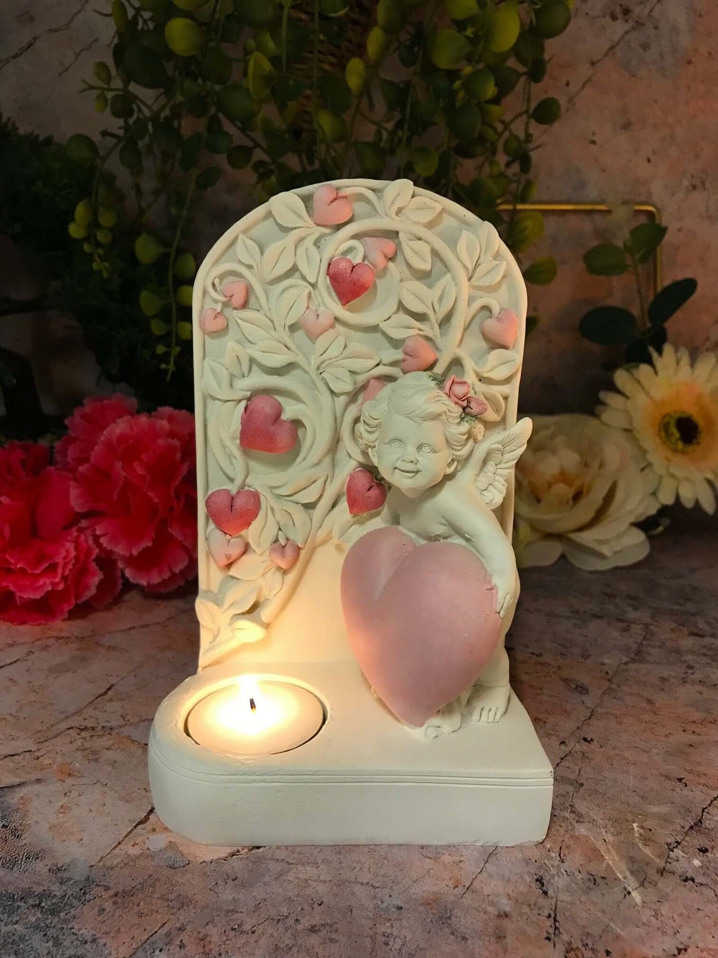 Angel Cherub Loving Heart Candle Holder Ornament - Perfect Gift for Mothers!-Osiris Craftworks