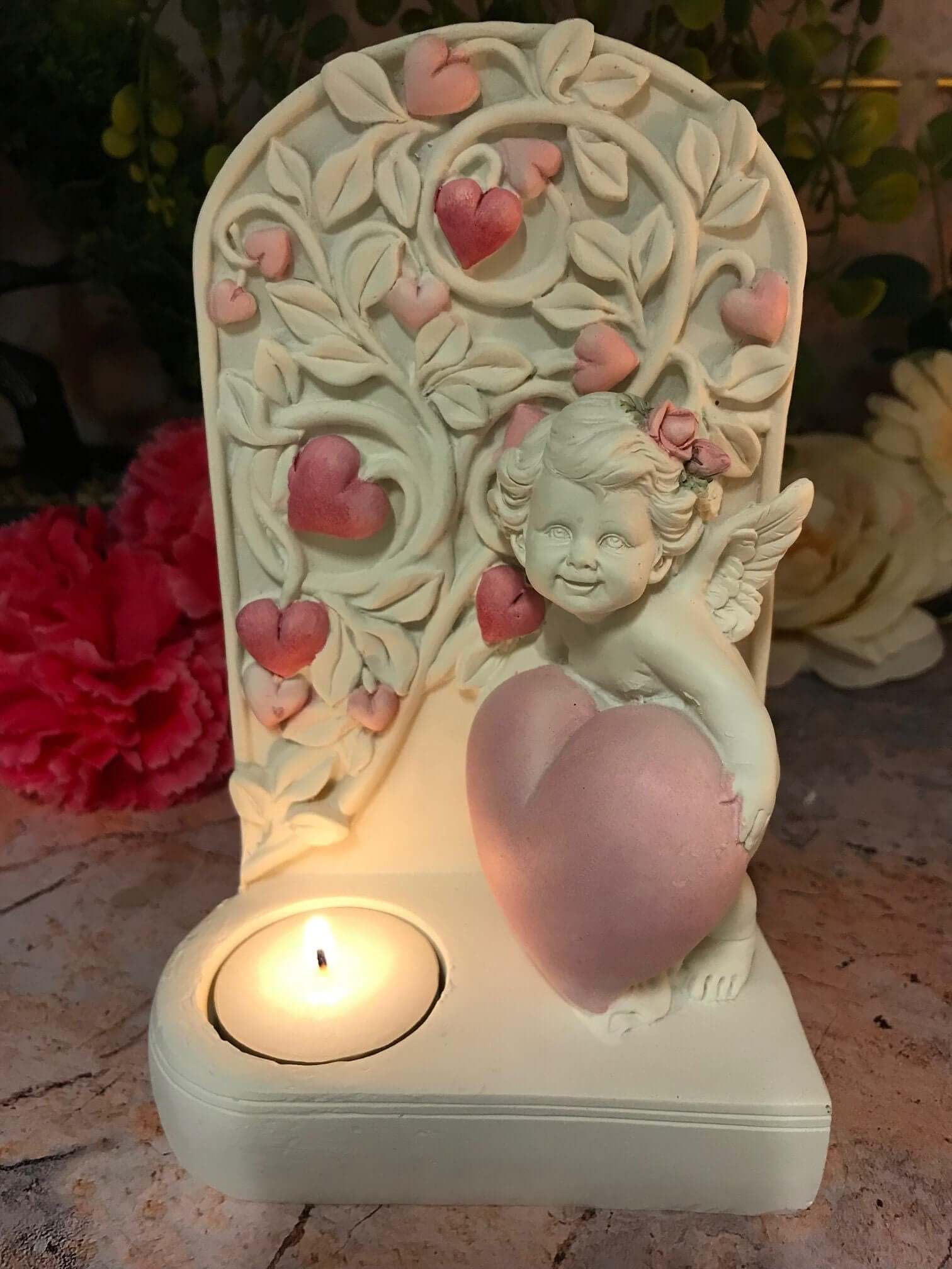 Angel Cherub Loving Heart Candle Holder Ornament - Perfect Gift for Mothers!-Osiris Craftworks