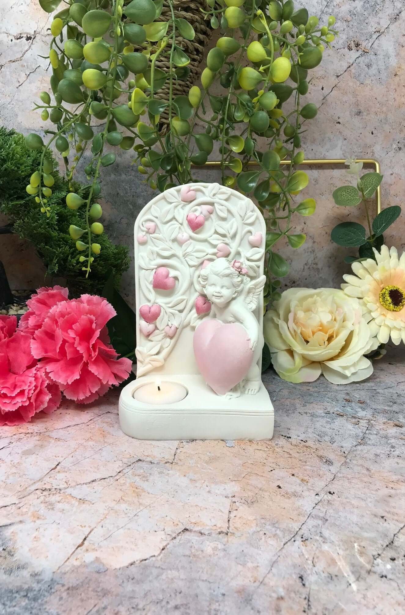 Angel Cherub Loving Heart Candle Holder Ornament - Perfect Gift for Mothers!-Osiris Craftworks