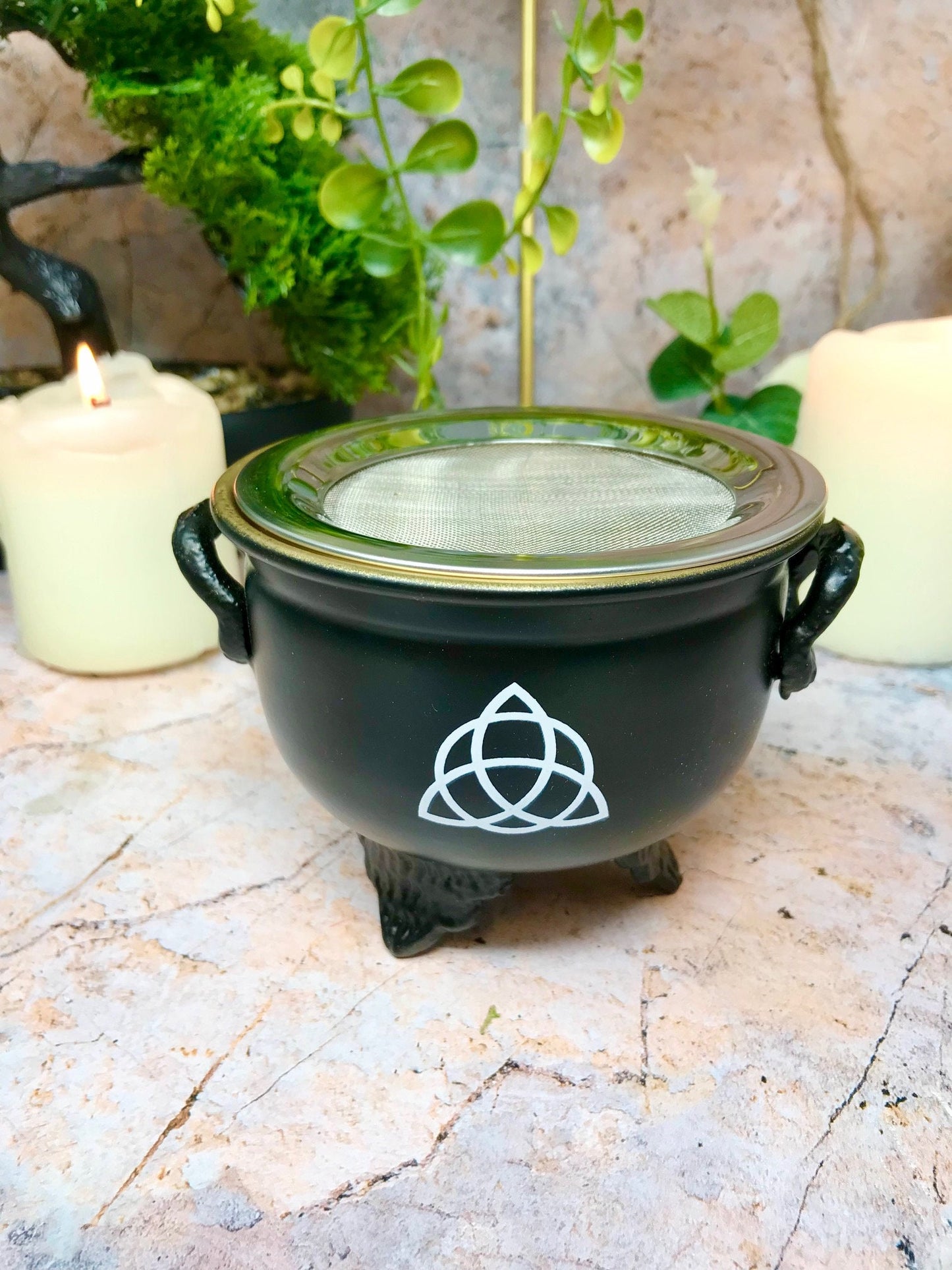 Enchanted Celtic Triquetra Incense Burner | Metal Holder for Wiccan & Pagan Rituals | Mystical Altar Accessory | Spiritual Goddess Symbol-Osiris Craftworks